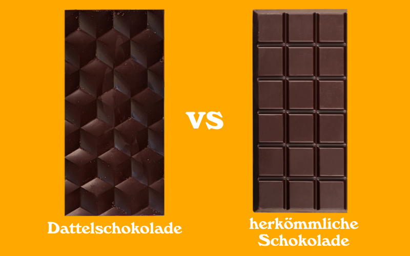Dattelschokolade im Vergleich zu herkömmlicher Schokolade