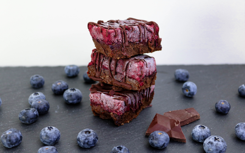 No bake Blueberry Cheesecake Brownies