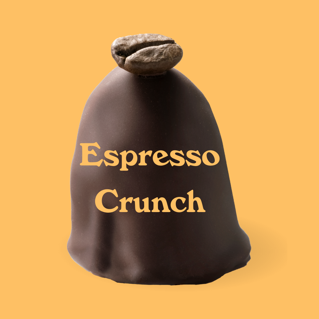 Kaffee Praline mit ganzer Kaffeebohne und Kaffeecreme als Füllung.Dattelpralinen: Espresso Crunch