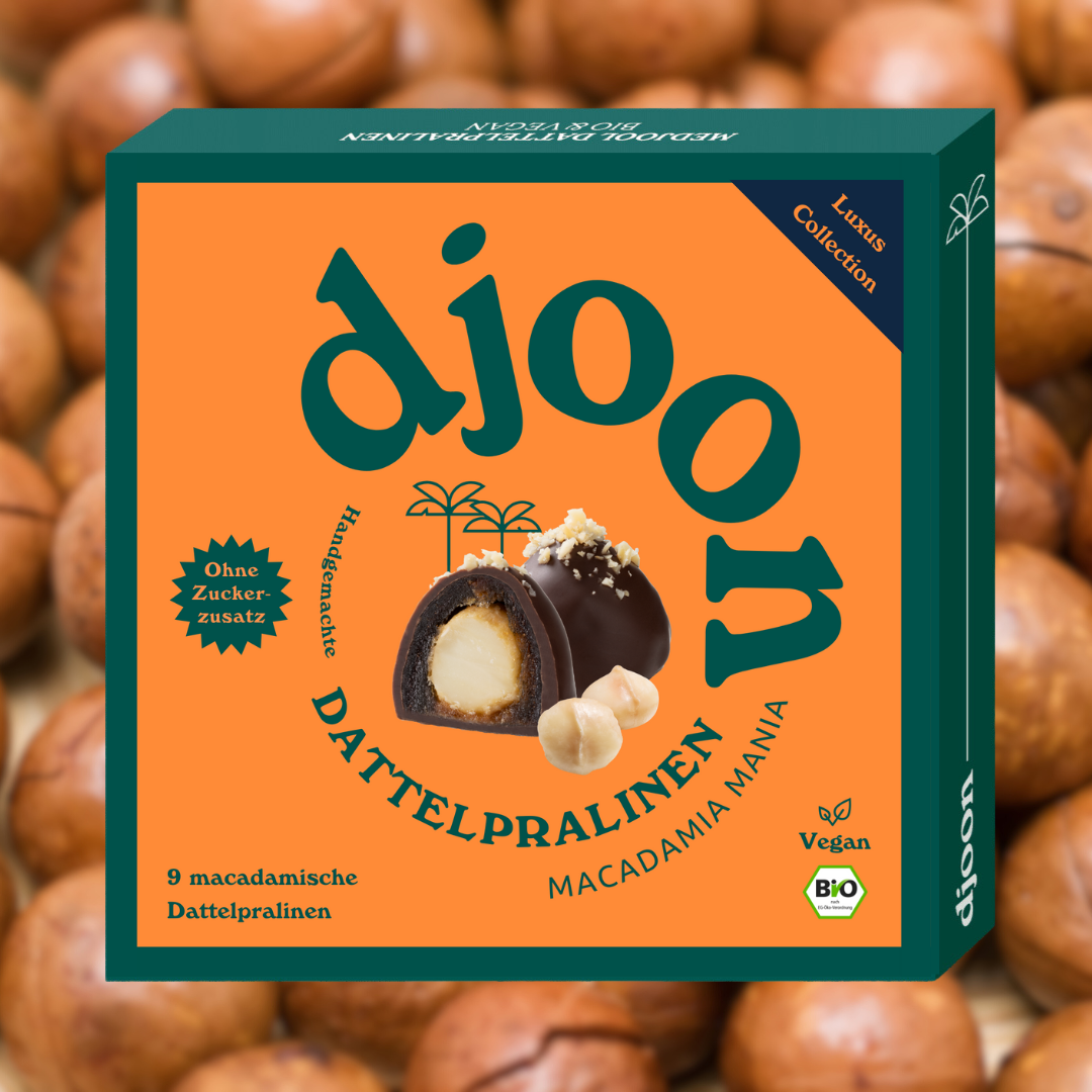 Dattelpralinen: Macadamia Mania (Bio) Schachtel