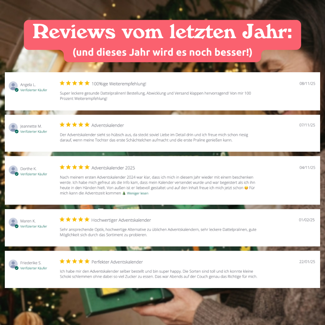 SUPER EARLY BIRD: Pralinen Adventskalender 2026 (Bio)
