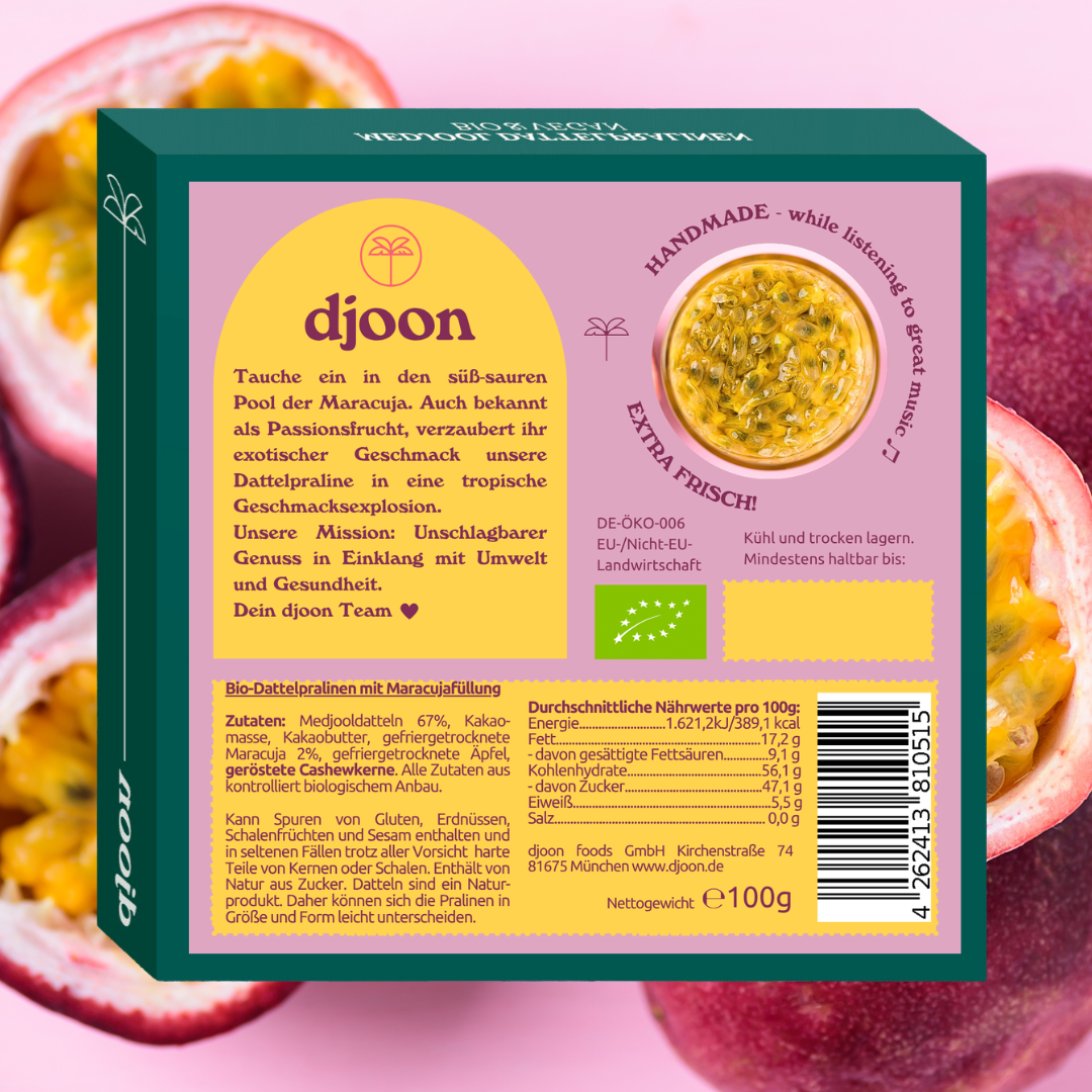 Dattelpralinen: Maracuja Madness (Bio)
