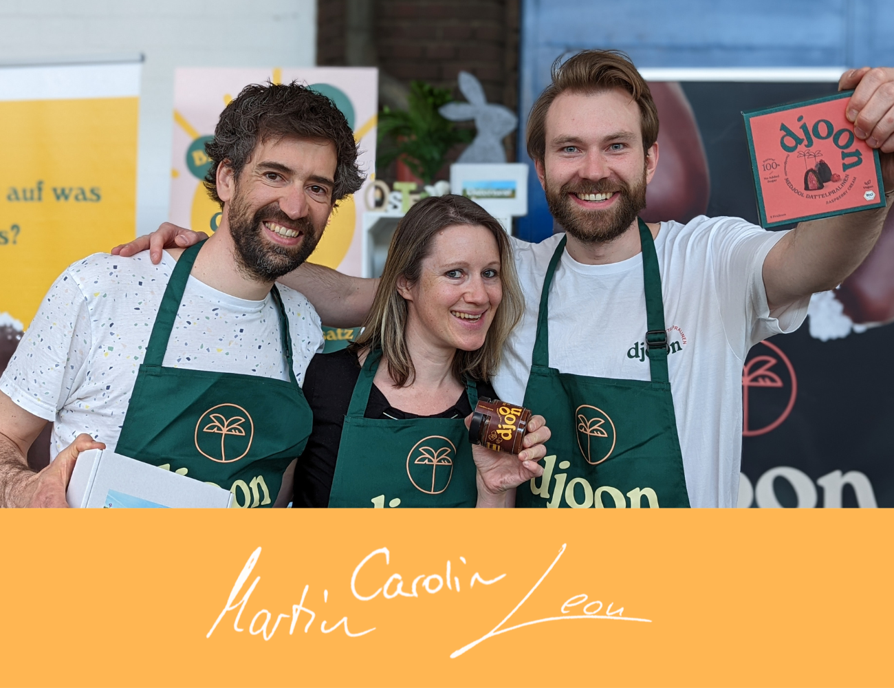 Das Dattelversprechen von djoon für dich zeigt dass alle bei djoon zu 100% hinter ihren Dattelkreationen stehen inkl. Geschmacksgarantie