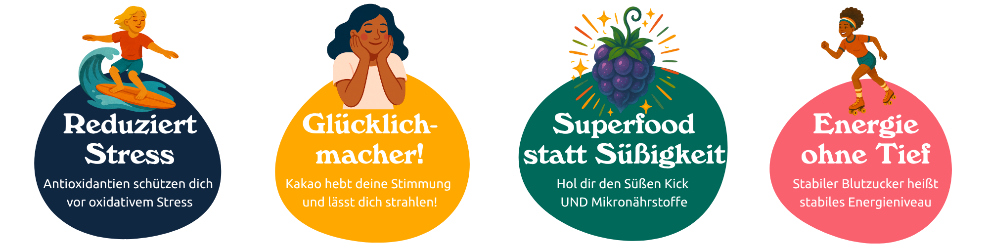 Stressabbau, Glücksbooster, Superfood-Süße und stabile Energie - bei alldem können dich die djoon Dattelpralinen unterstützen