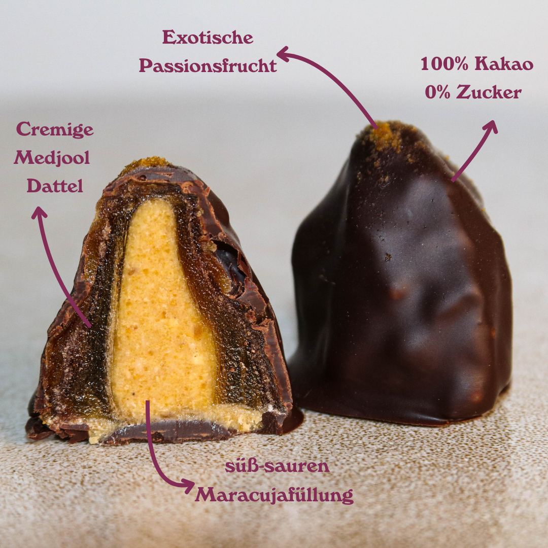 Dattelpralinen: Maracuja Madness  (Bio) - 3 Schachteln (Wiederverkäufer)