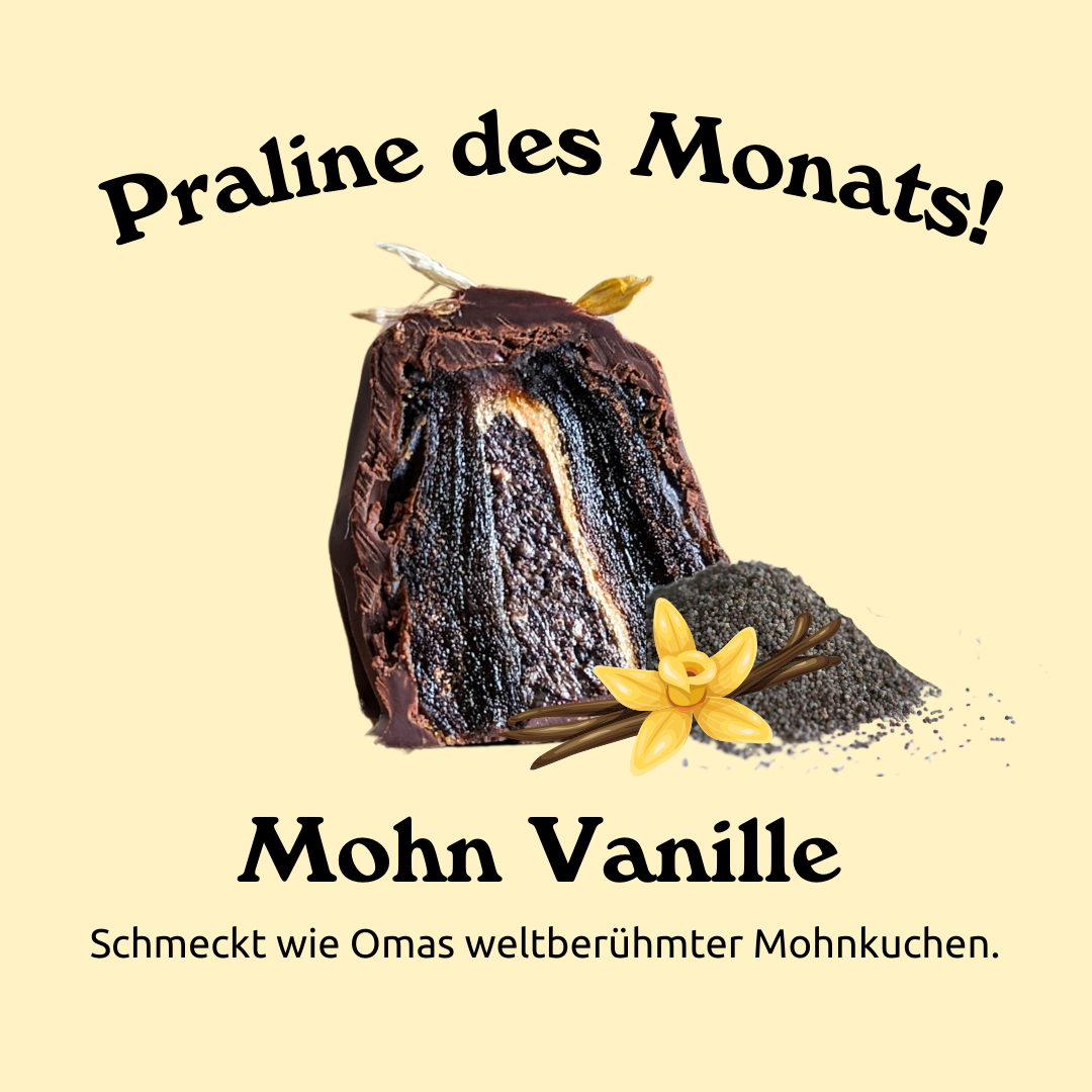 Praline des Monats Mai: Mohn Vanille (Bio)