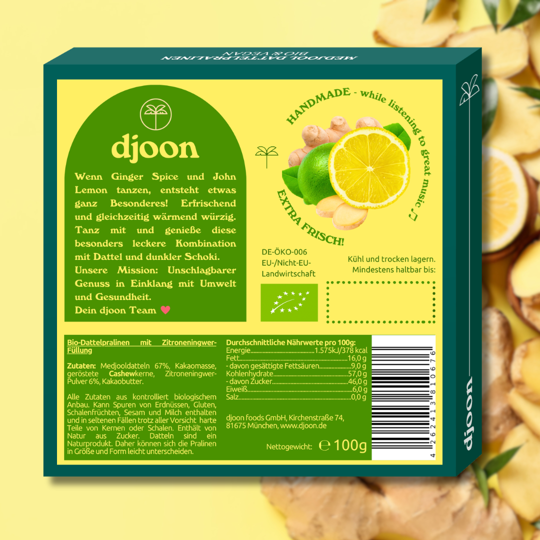 Praline des Monats: Ingwer Zitrone (Bio)