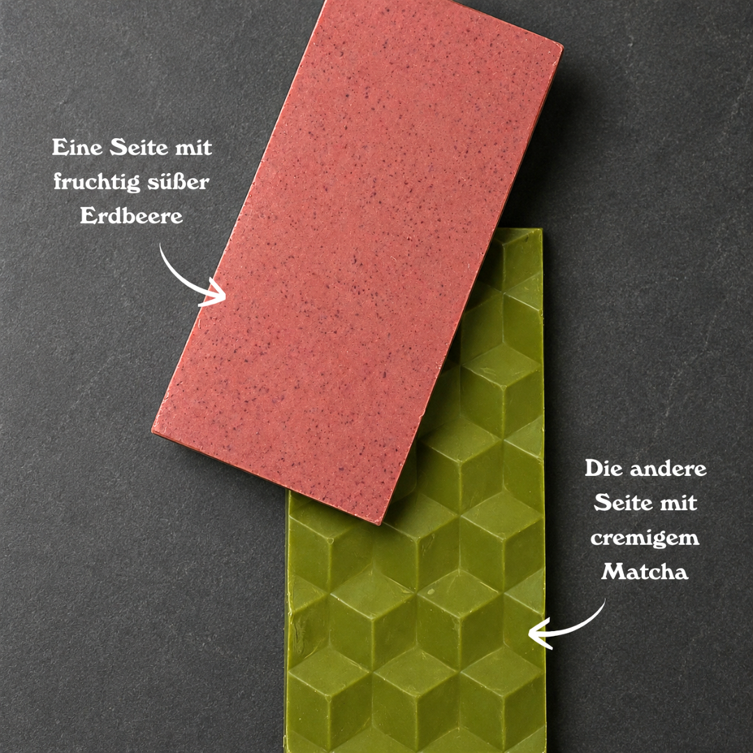 Dattelschokolade: Matcha Strawberry (Bio)